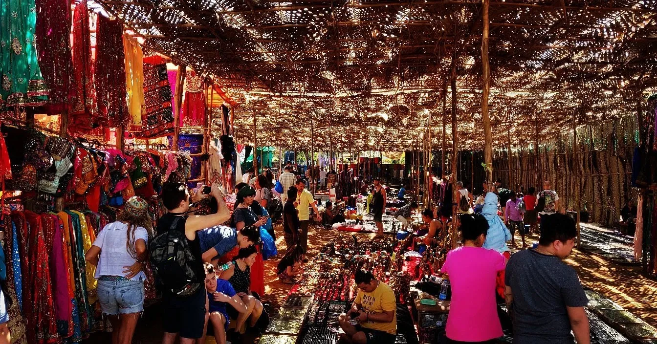 Stalls at the Anjuna flea market